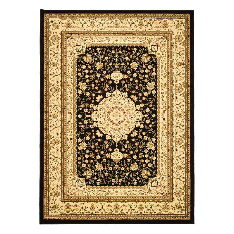 Safavieh Lyndhurst Medallion Floral Rug, Black, 8Ft Sq