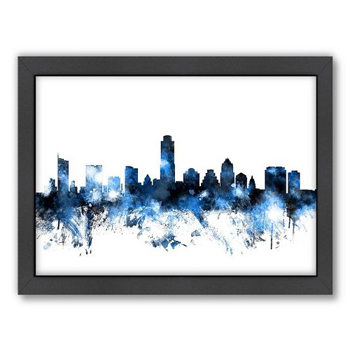 Americanflat Michael Tompsett ''Austin, Texas Skyline VI'' Framed Wall Art