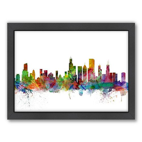 Americanflat Michael Tompsett ''Chicago Skyline I'' Framed Wall Art