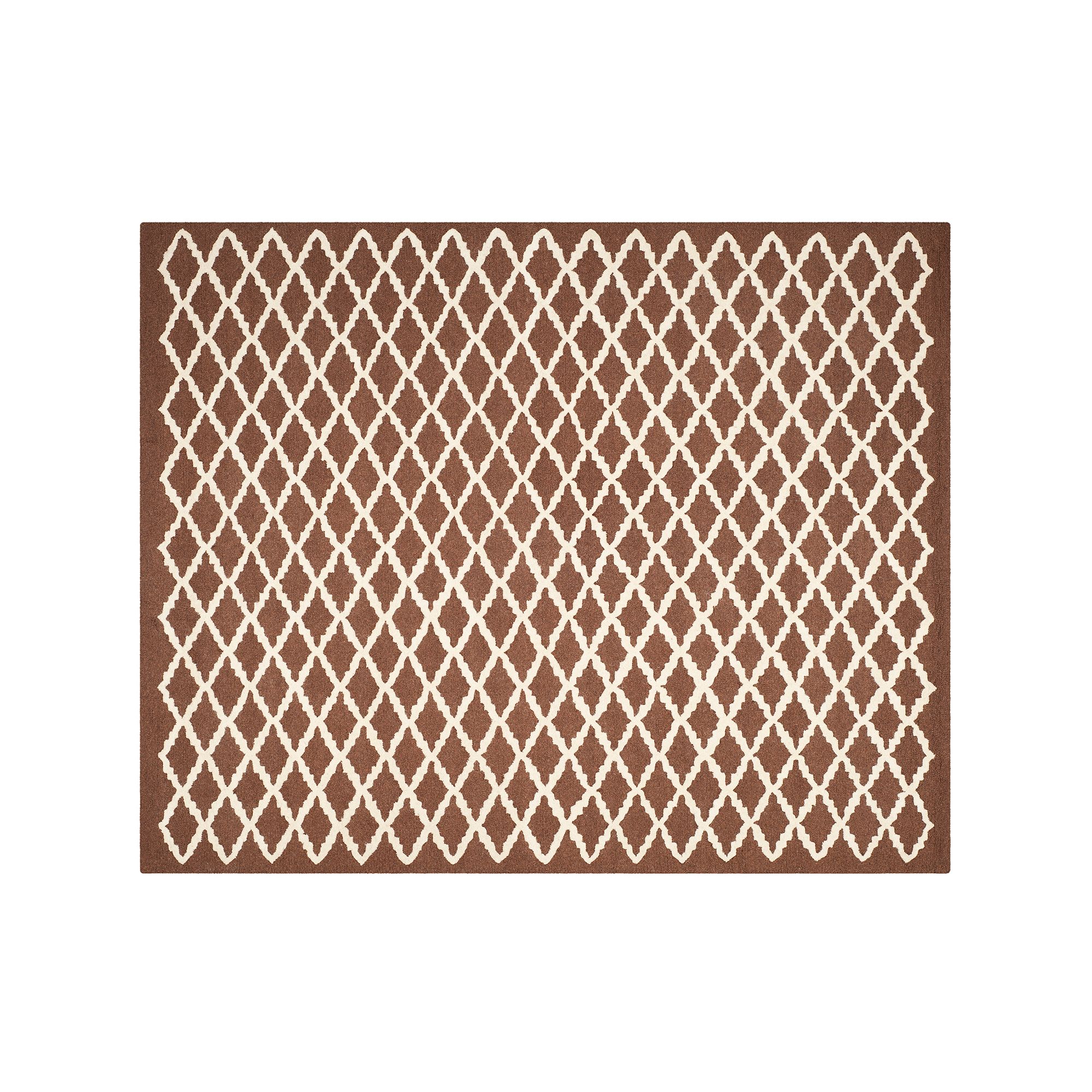 Safavieh Cambridge Narrow Lattice Wool Rug, Dark Brown Ivory
