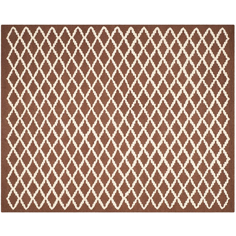 Safavieh Cambridge Lattice Wool Rug, Dark Brown, 6X9 Ft