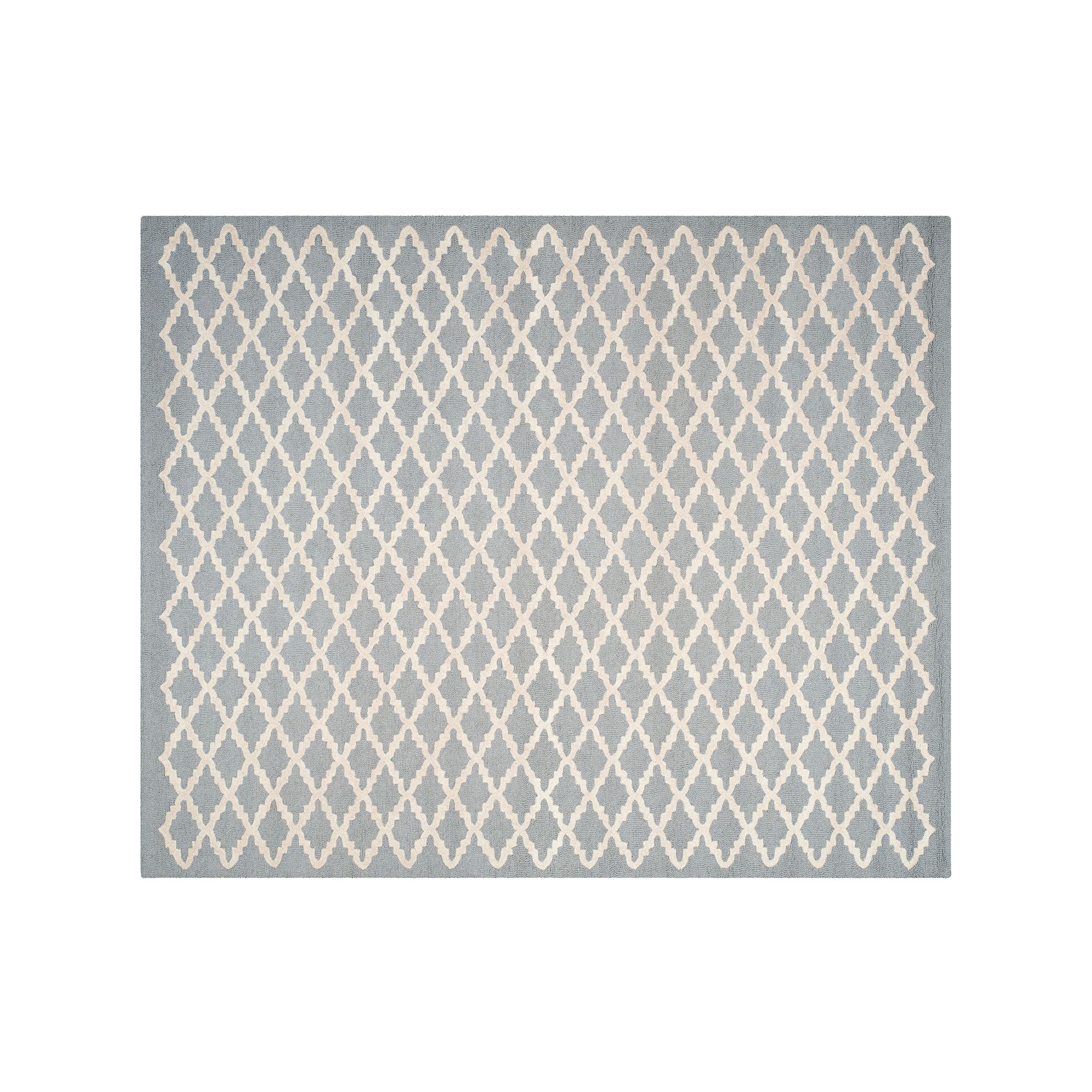 Safavieh Cambridge Narrow Lattice Wool Rug, Silver Ivory