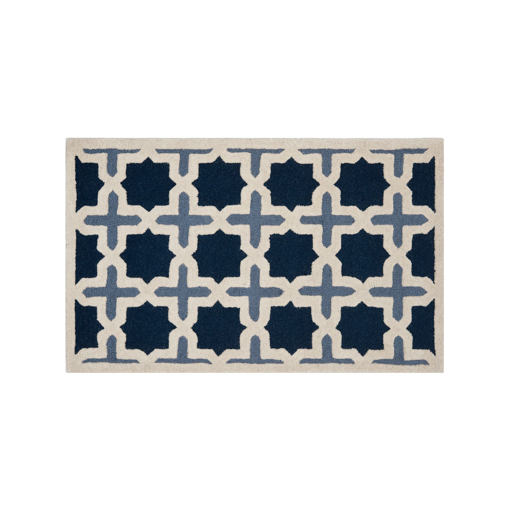 Safavieh Cambridge Blue Trellis Wool Rug, Light Blue Ivory