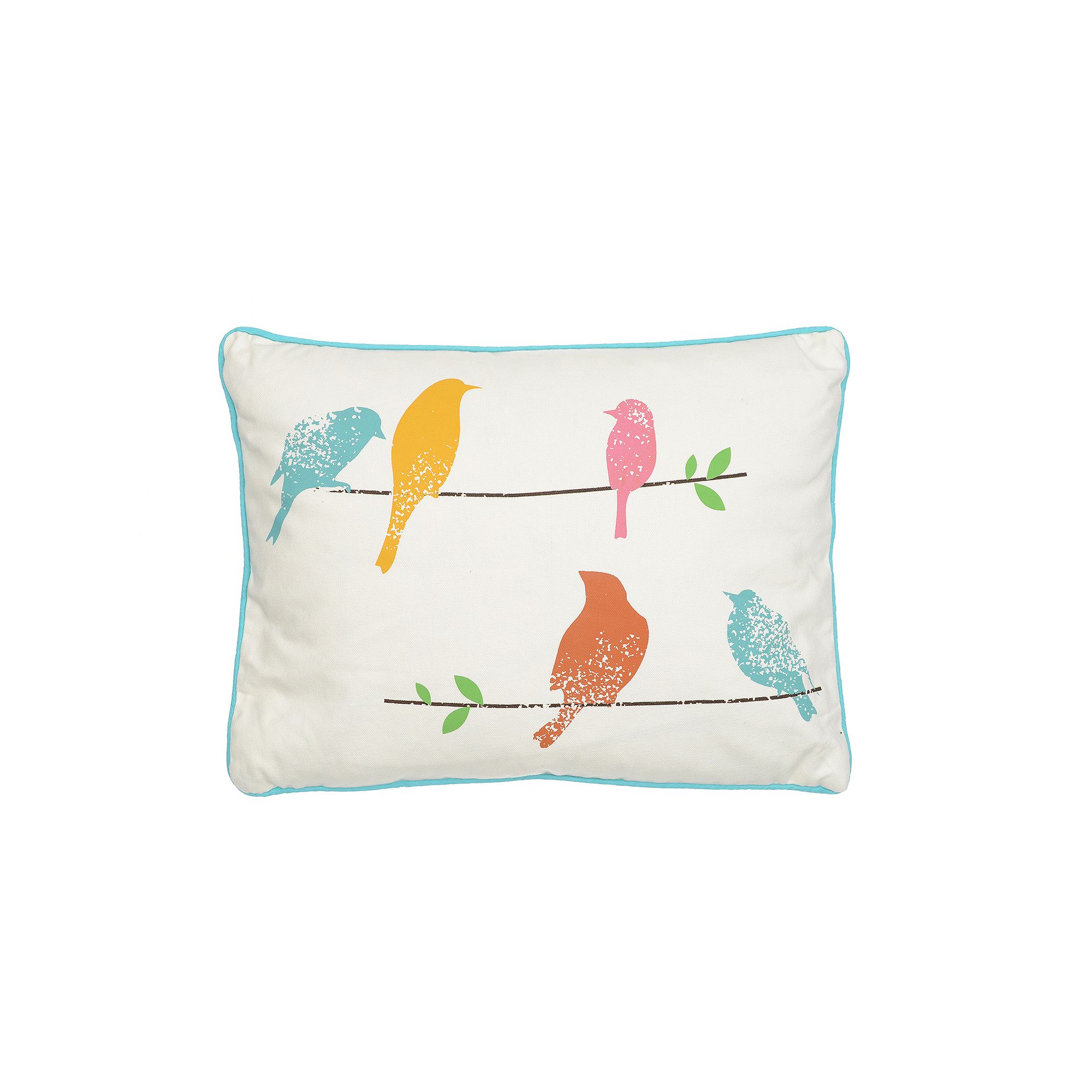 Ashbury Spring Bird Throw Pillow, White