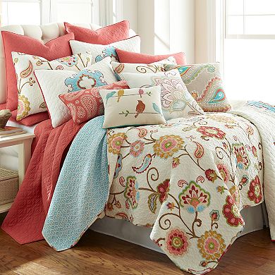 Ashbury Spring Embroidered Paisley Throw Pillow