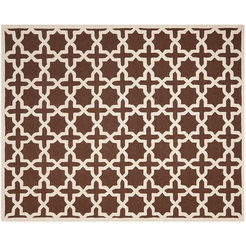 Safavieh Cambridge Trellis Wool Rug, Dark Brown, 6X9 Ft