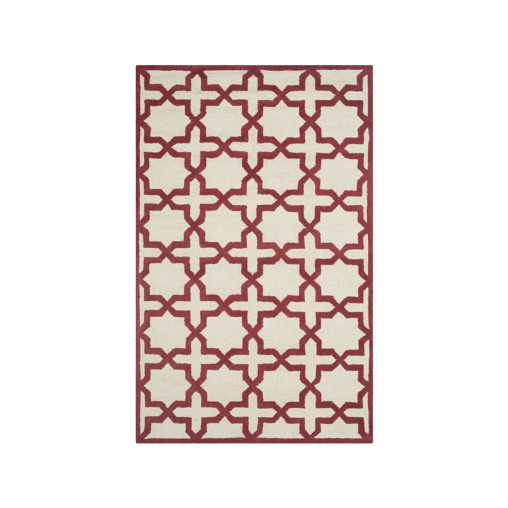Safavieh Cambridge Trellis Wool Rug, Ivory Rust