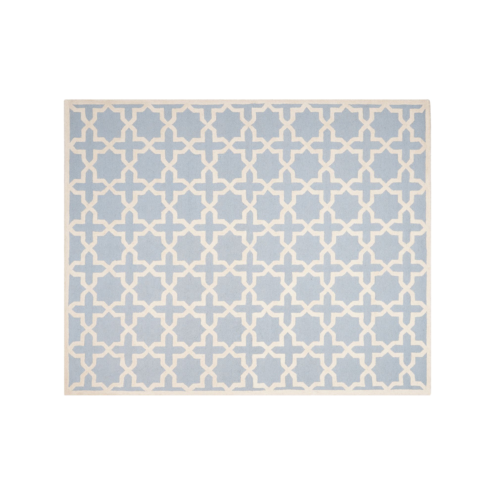 Safavieh Cambridge Trellis Wool Rug, Light Blue Ivory
