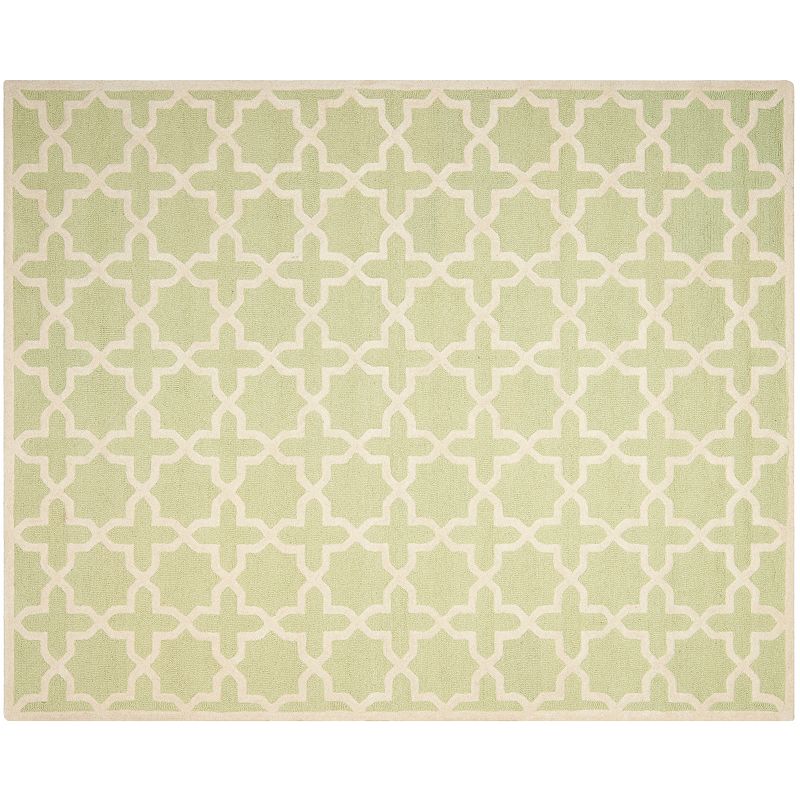 Safavieh Cambridge Trellis Wool Rug, Lt Green, 8X10 Ft
