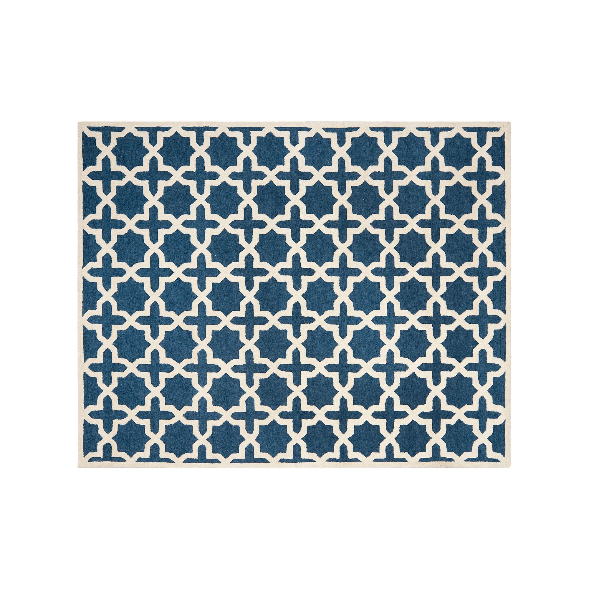 Safavieh Cambridge Trellis Wool Rug, Navy Blue Ivory