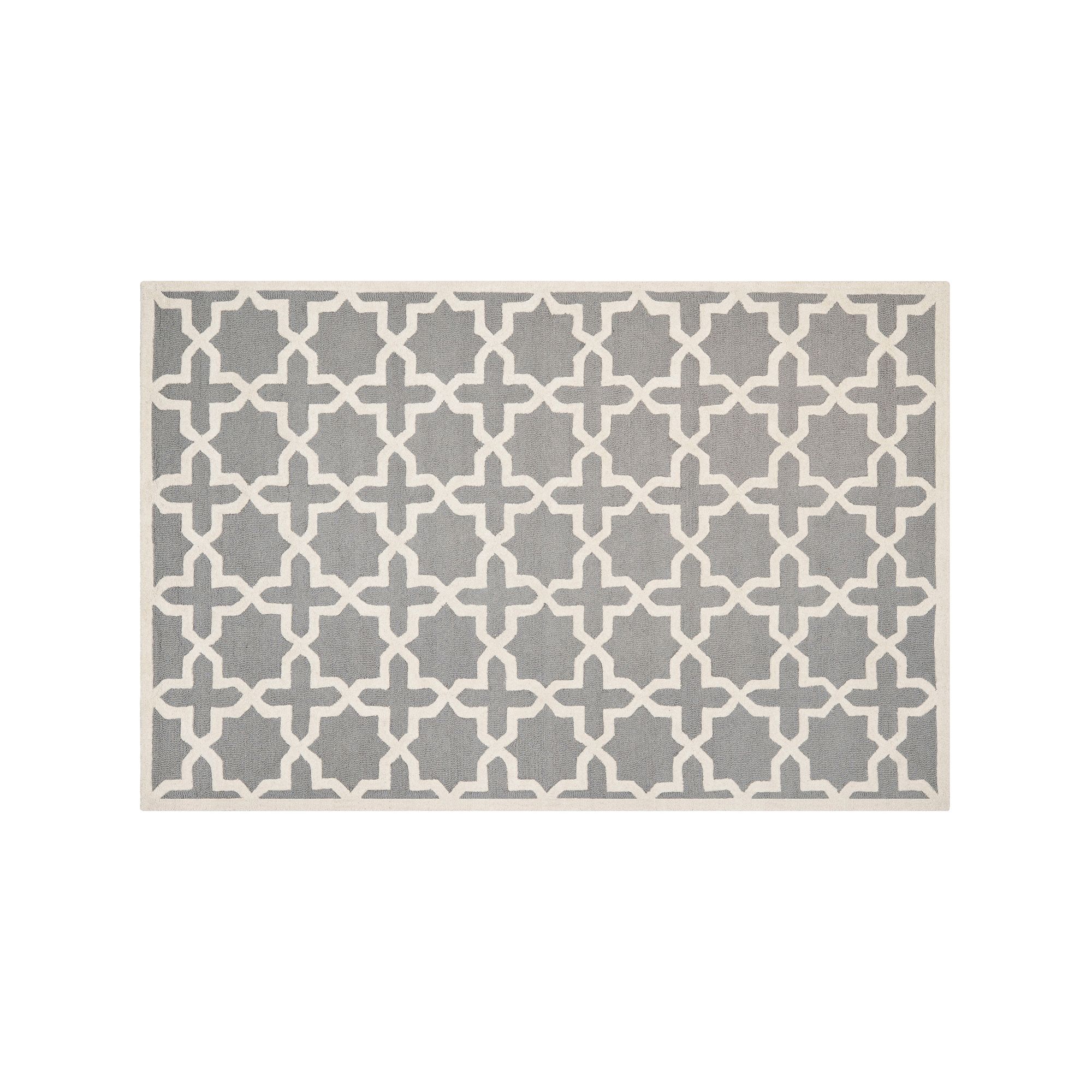 Safavieh Cambridge Trellis Wool Rug, Silver Ivory