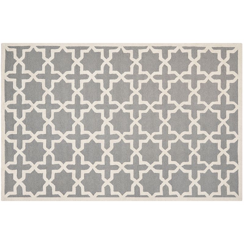 Safavieh Cambridge Trellis Wool Rug, Silver, 6Ft Rnd