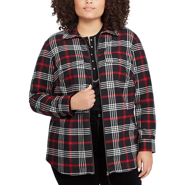 Chaps zip 2024 up flannel shirt