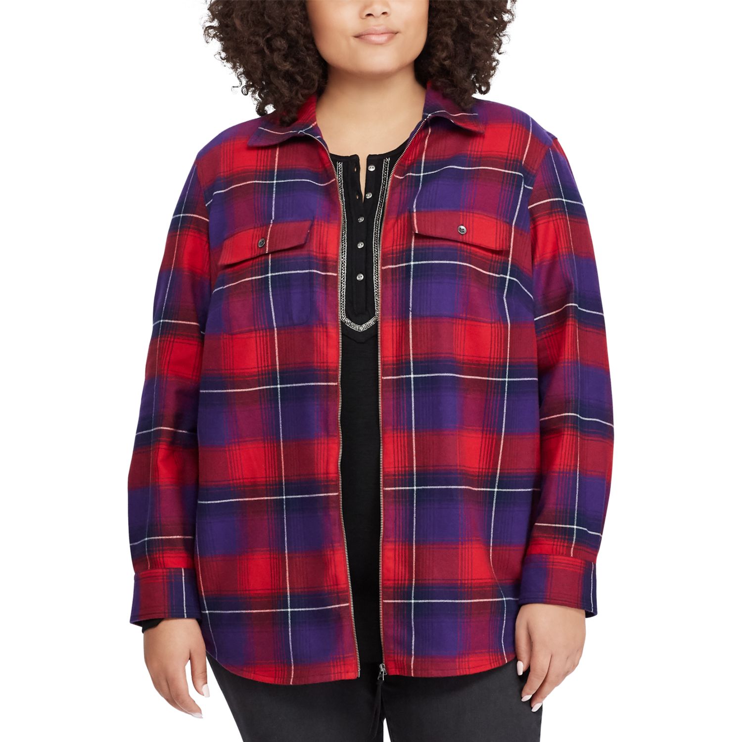 plus size plaid jacket