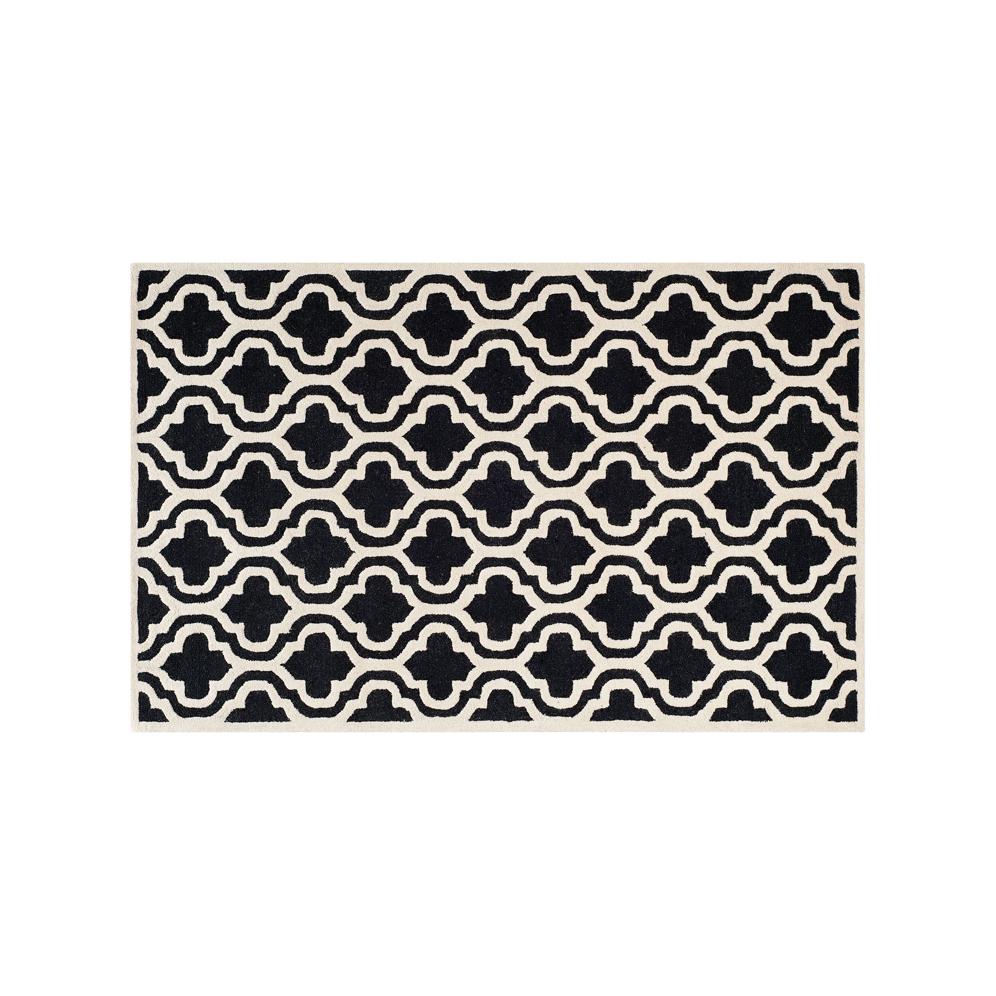 Safavieh Cambridge Trellis Wool Rug, Black Ivory