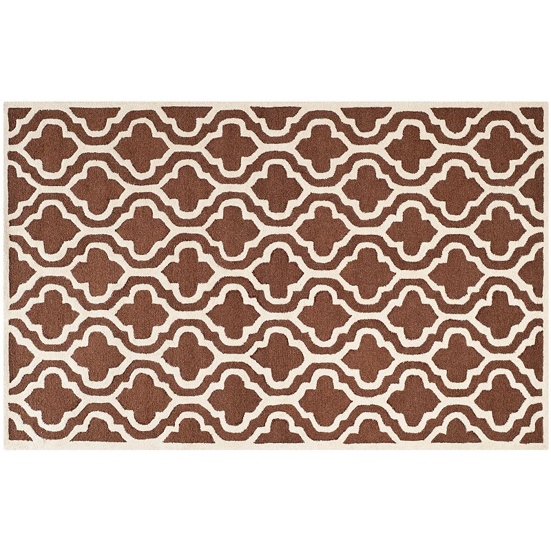 Safavieh Cambridge Trellis Wool Rug, Dark Brown, 5X8 Ft