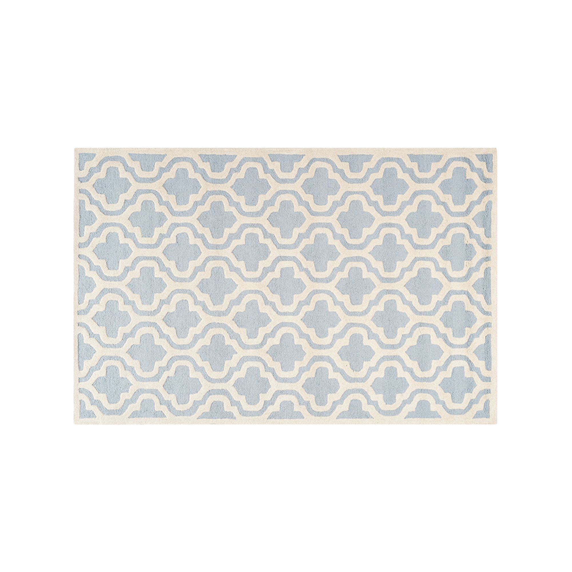 Safavieh Cambridge Trellis Wool Rug, Light Blue Ivory
