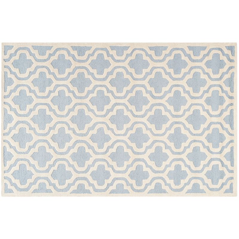Safavieh Cambridge Trellis Wool Rug, Light Blue, 6X9 Ft