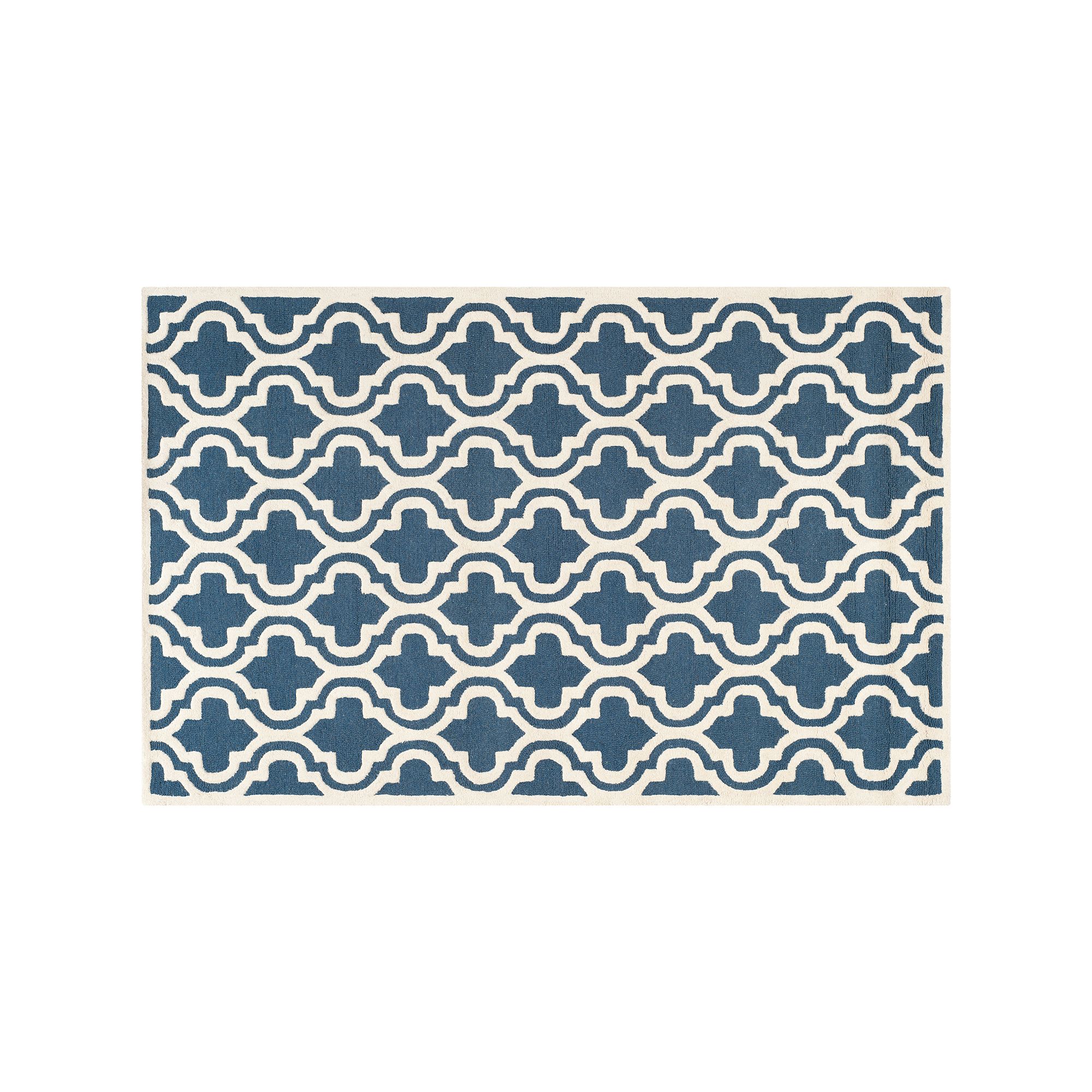 Safavieh Cambridge Trellis Wool Rug, Navy Ivory