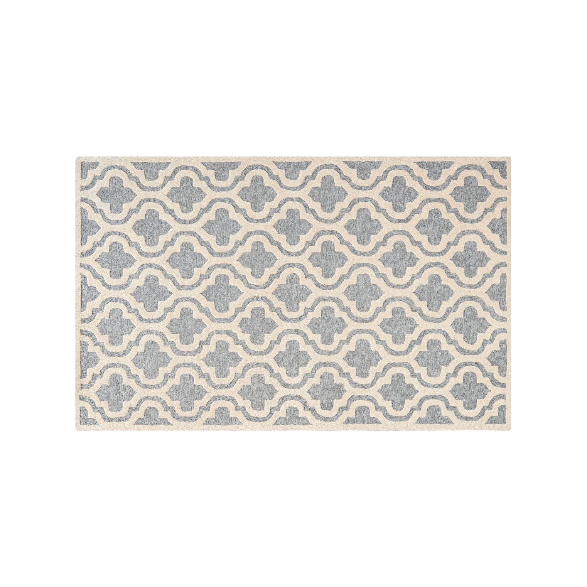 Safavieh Cambridge Trellis Wool Rug, Silver Ivory