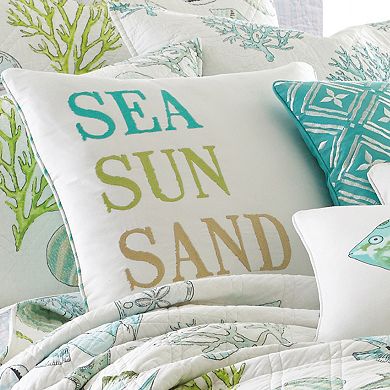 Biscayne ''Sea Sun Sand'' Throw Pillow