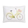 Vintage Rose Garden Bicycle Throw Pillow