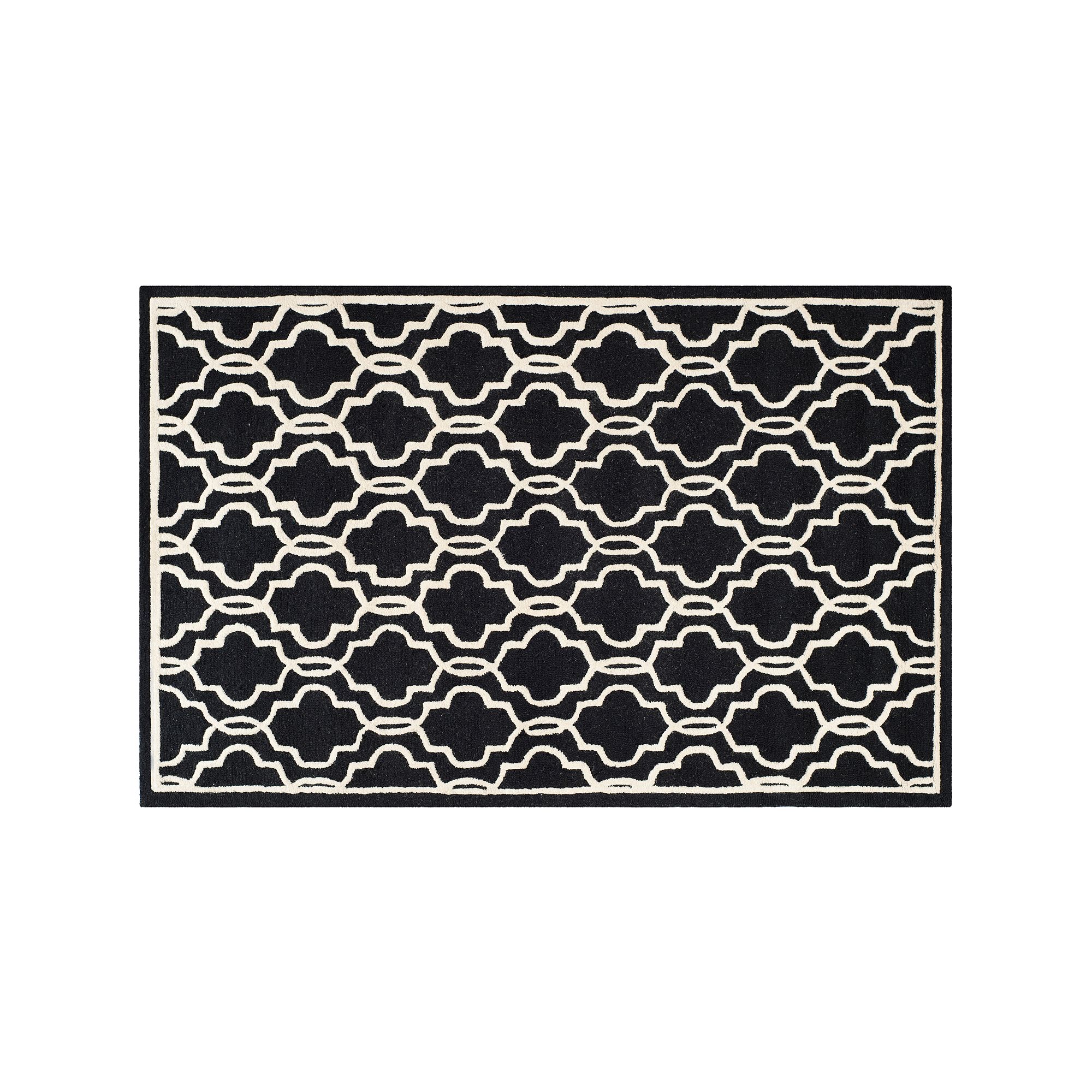 Safavieh Cambridge Trellis Overlap Wool Rug, Black Ivory