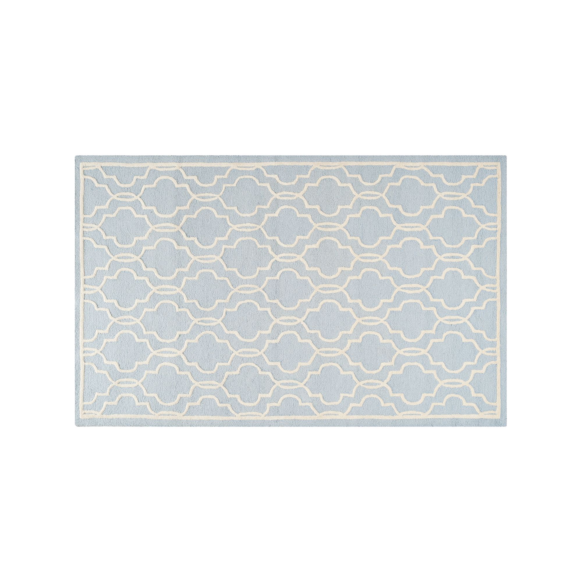 Safavieh Cambridge Trellis Overlap Wool Rug, Light Blue Ivory