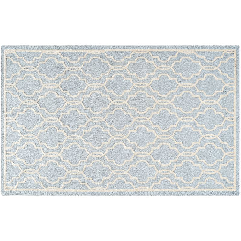 Safavieh Cambridge Trellis Overlap Wool Rug, Light Blue, 5X8 Ft