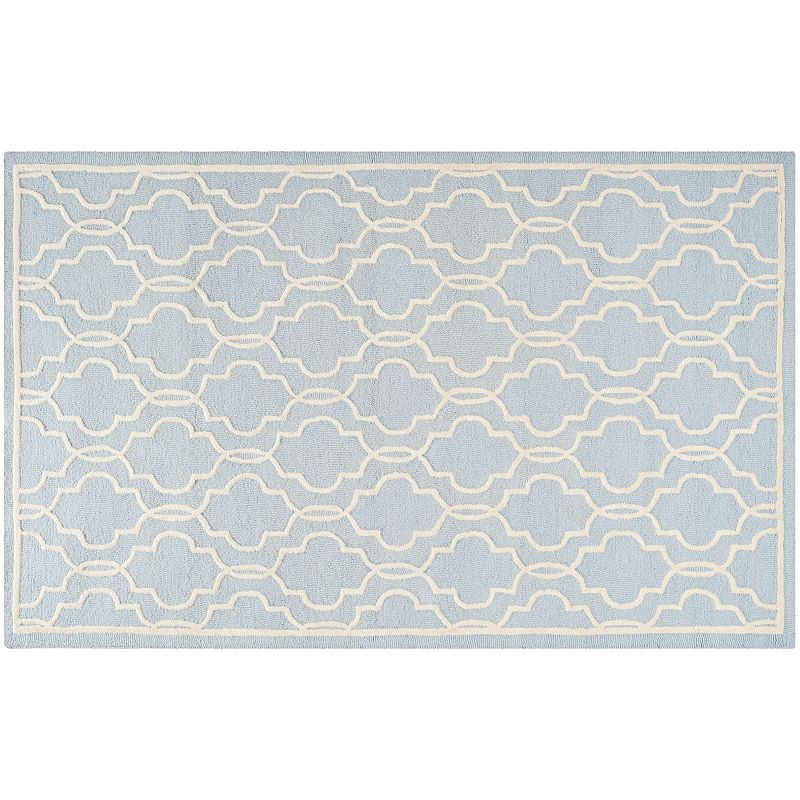 Safavieh Cambridge Trellis Overlap Wool Rug, Light Blue, 5X8 Ft