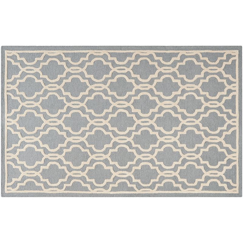 Safavieh Cambridge Trellis Overlap Wool Rug, Silver, 8X10 Ft