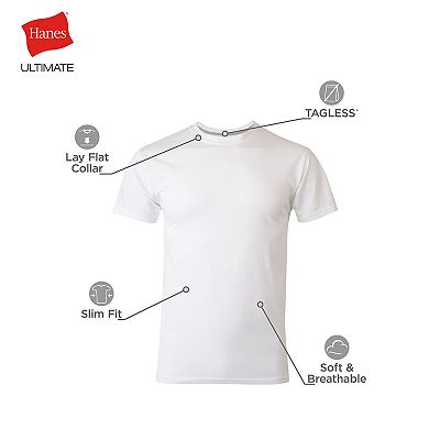 Men s Hanes Ultimate 4 pack Slim Fit Tees