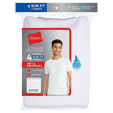 Men's Hanes® 4-Pack Ultimate Slim Fit Moisture-Wicking Crewneck Undershirt
