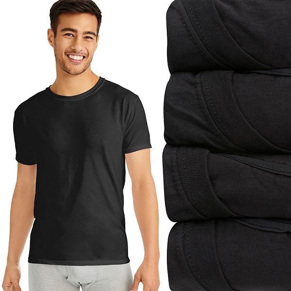 Hanes ComfortSoft Men's Long-Sleeve T-Shirt 4-Pack, Black