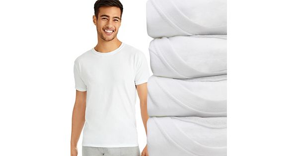 hanes slim fit white t shirt