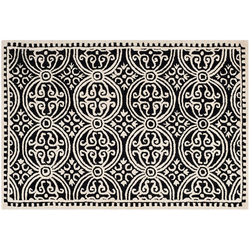 Safavieh Cambridge Ornate Geometric Wool Rug, Black, 8X10 Ft