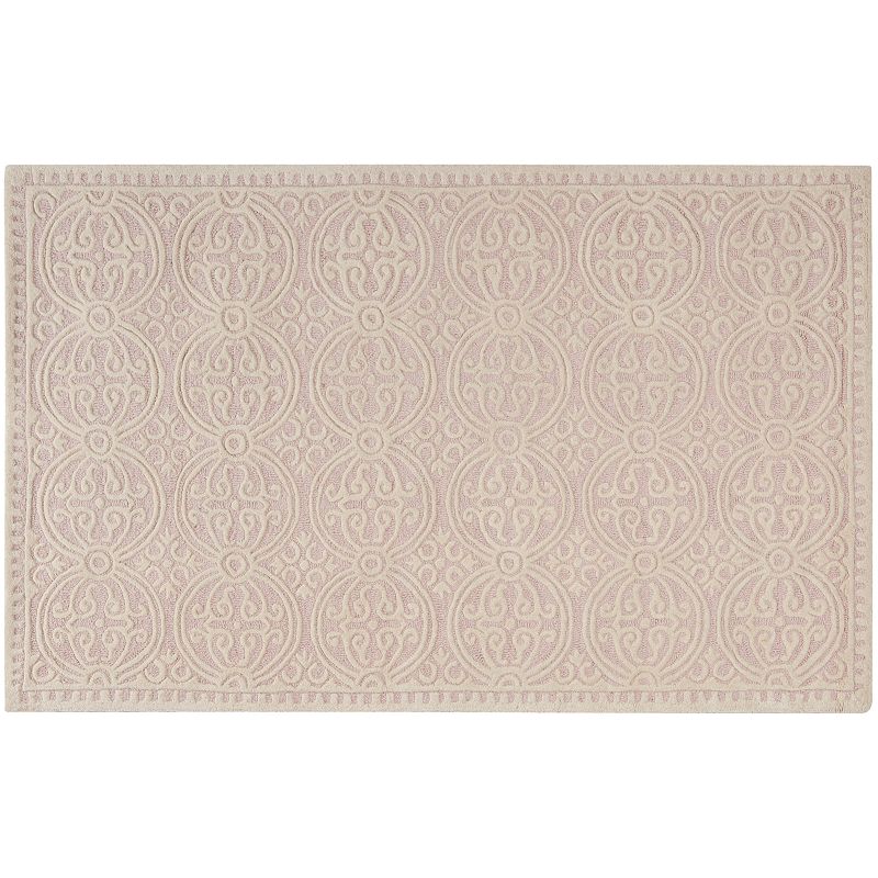 Safavieh Cambridge Ornate Geometric Wool Rug, Light Pink, 8X10 Ft