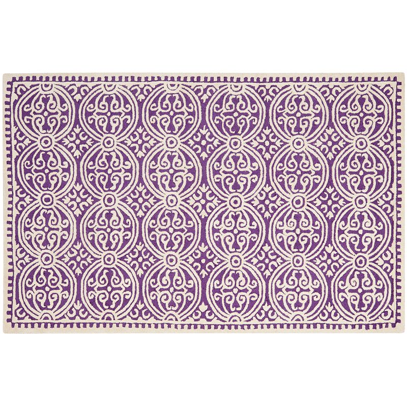 Safavieh Cambridge Ornate Geometric Wool Rug, Purple, 5X8 Ft