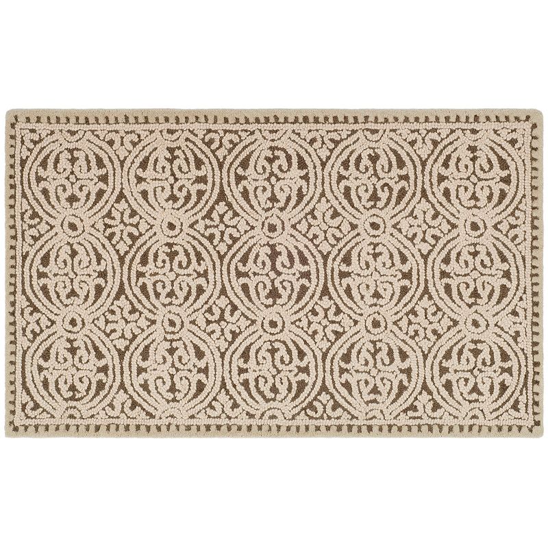 Safavieh Cambridge Ornate Geometric Wool Rug, Lt Beige, 5X8 Ft