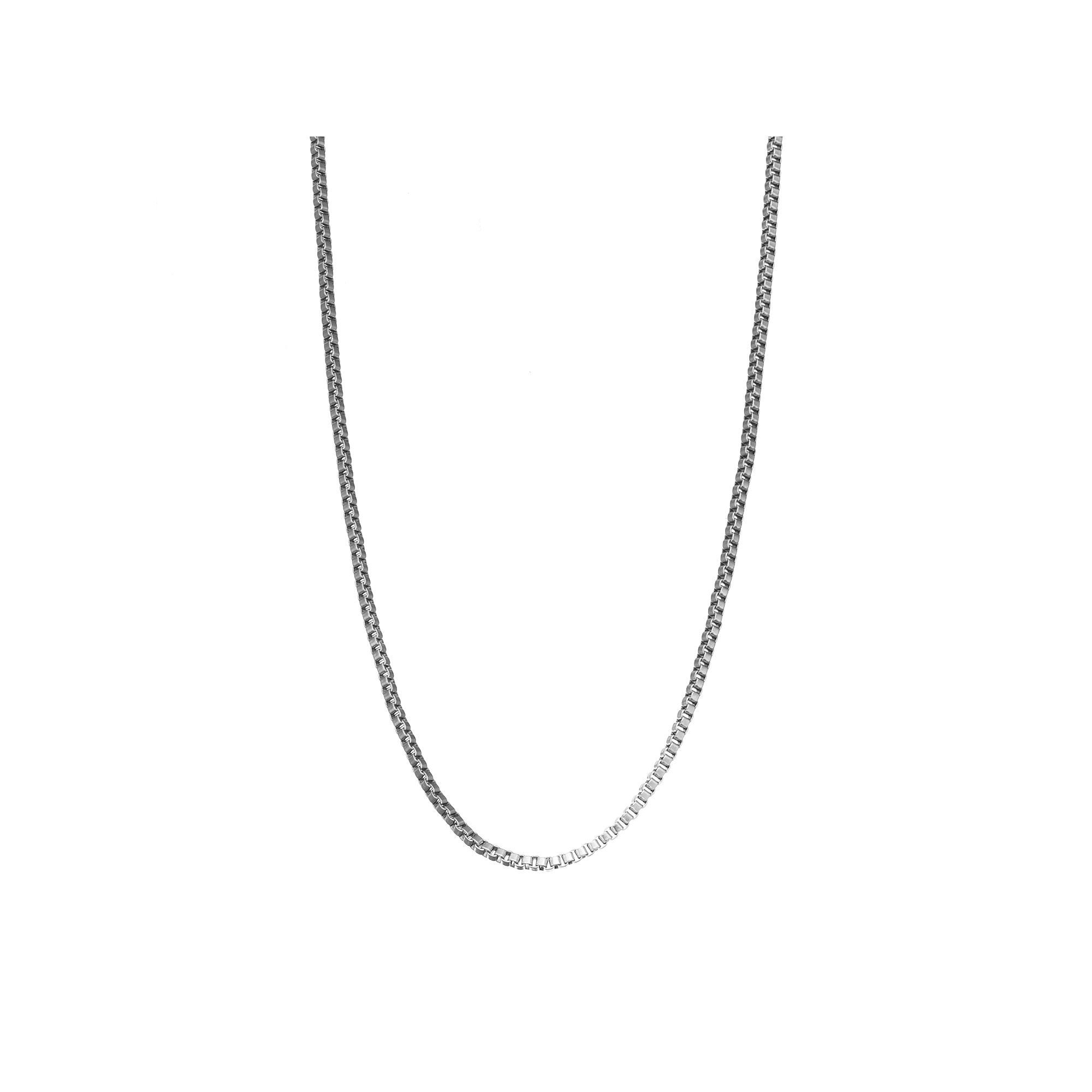 Blue La Rue Stainless Steel Box Chain Necklace, Womens, Size: 30, Grey