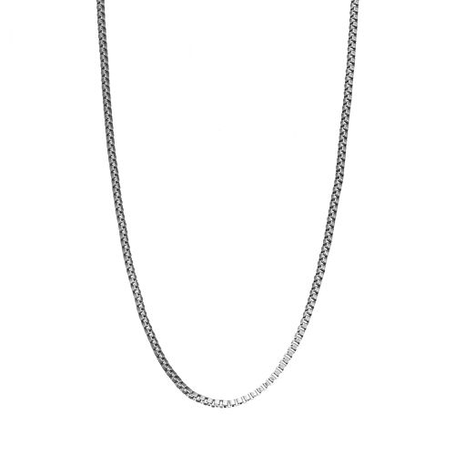 Blue La Rue Stainless Steel Box Chain Necklace