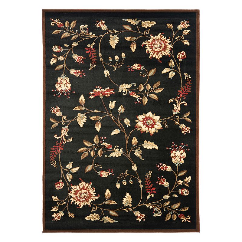 Safavieh Lyndhurst Floral Burst Rug, Black, 2X16 Ft