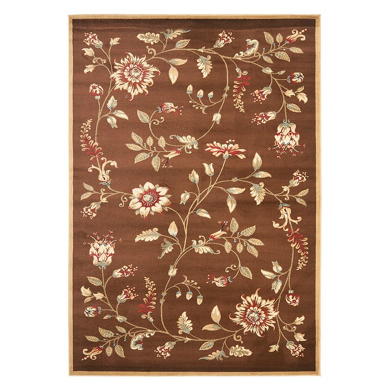 Safavieh Lyndhurst Floral Burst Rug, Brown, 5X7.5 Ft