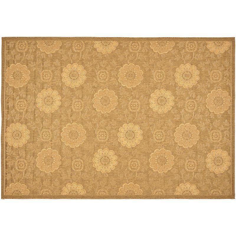 Safavieh Courtyard Square Indoor Outdoor Rug, Yellow, 8X11 Ft