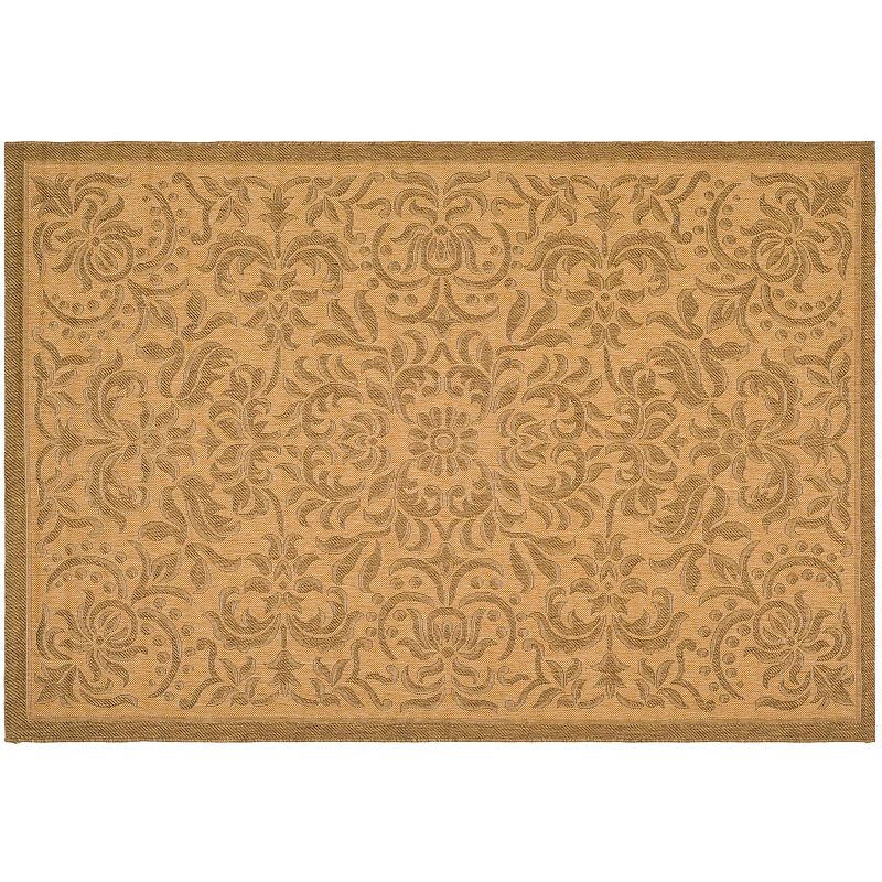 Safavieh Courtyard Scroll Indoor Outdoor Patio Rug, Beig/Green, 8X11 Ft