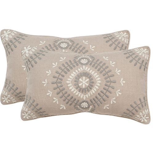 Safavieh 2-piece Aiyana 12” x 20” Throw Pillow Set