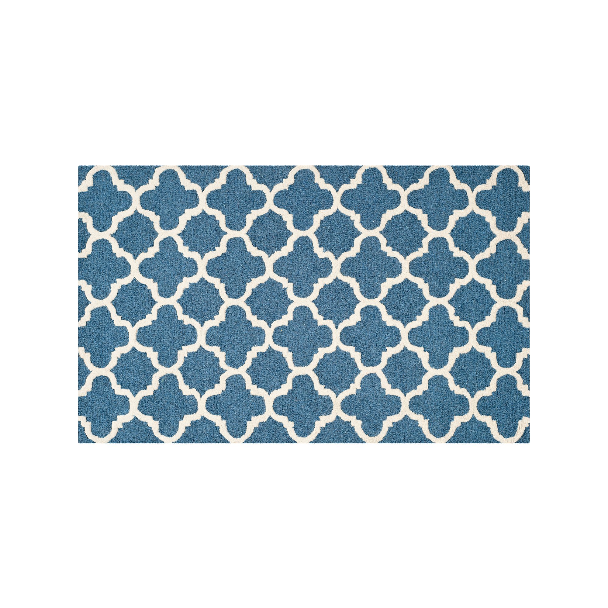 Safavieh Cambridge Clover Trellis Wool Rug, Navy Ivory