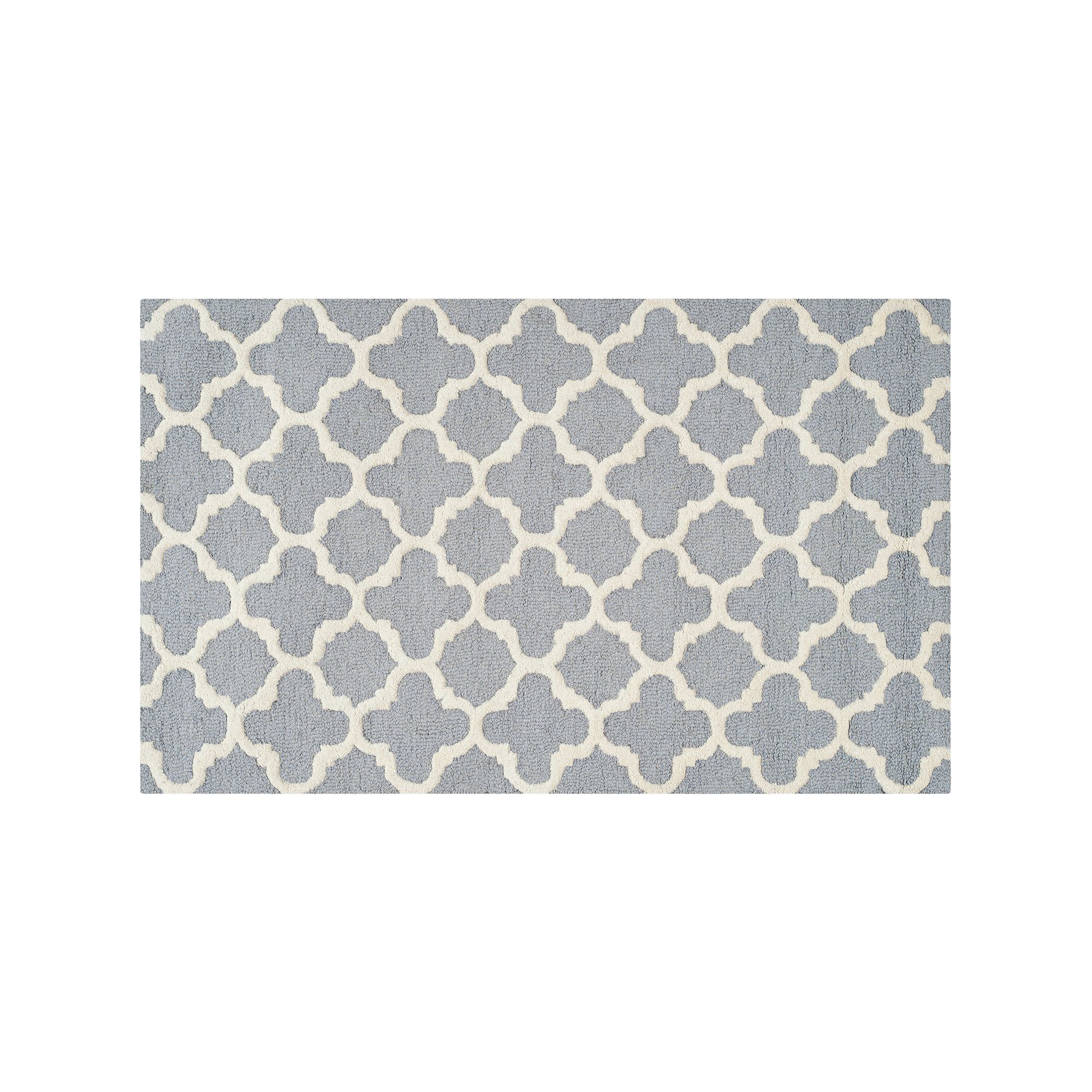 Safavieh Cambridge Clover Trellis Wool Rug, Silver Ivory