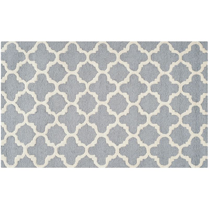 Safavieh Cambridge Clover Trellis Wool Rug, Silver, 8X10 Ft