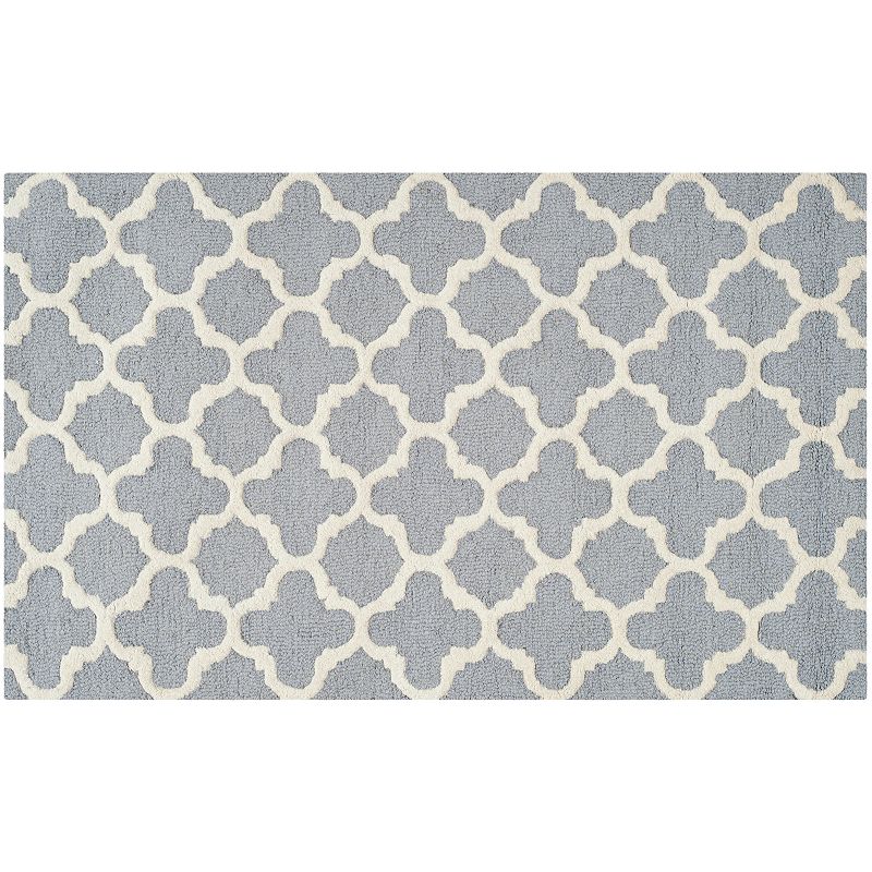 Safavieh Cambridge Clover Trellis Wool Rug, Silver, 8X10 Ft